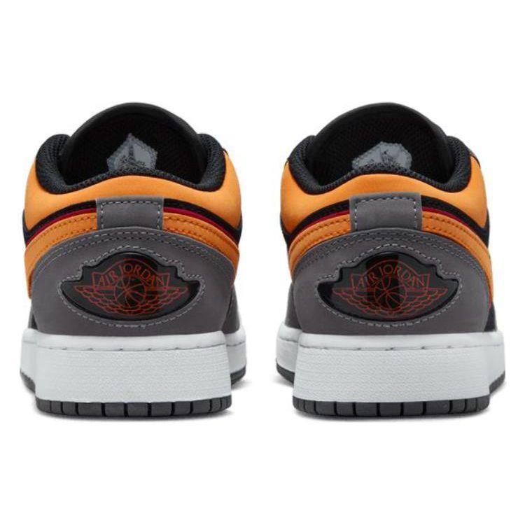 Air Jordan 1 Low SE GS Vivid Orange Kids Sneakers Grey Black Light-Graphite FN7671-008
