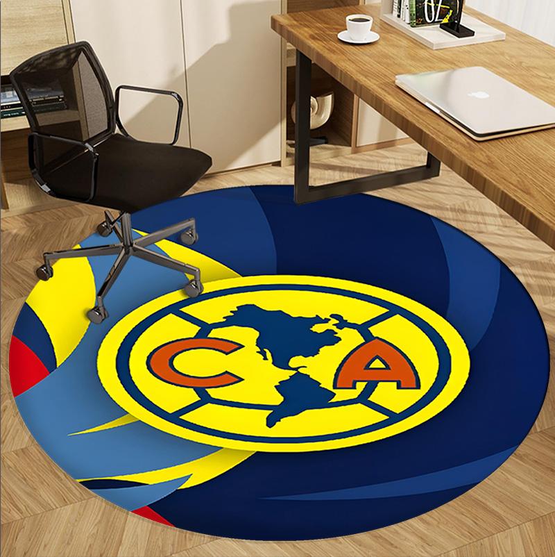 Club America Pattern Round Rug, Indoor/Outdoor Mat, for Picnic, Gameroom, Bedroom, Office, Living Room, Home Decor Carpet, Birthday Gift