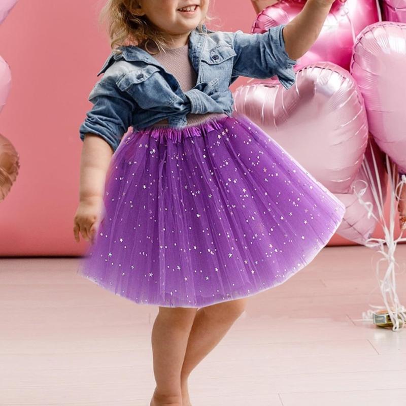 3 Pcs/Set Kids Princess Costume Accessories Crowns 3 Layers Tutu Skirt Magics Wand Ballet Skirt for Halloween Party