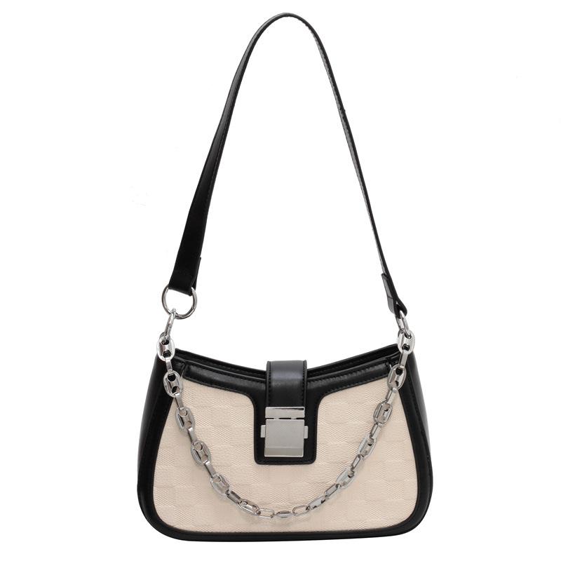 

Simple textured shoulder bag, new fashionable women s autumn chain bag, textured underarm bag.