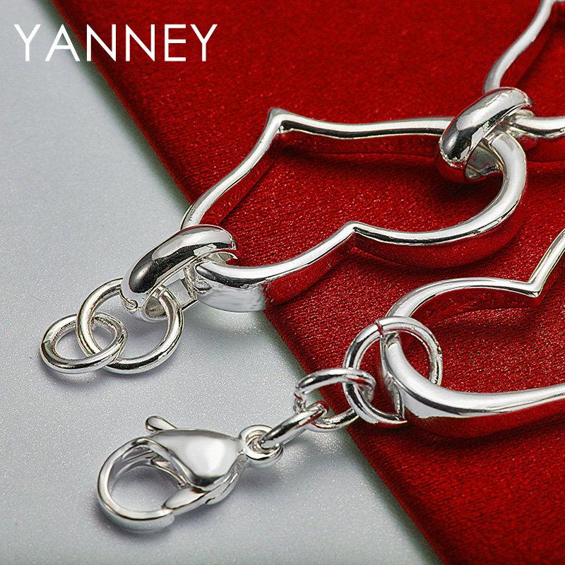 925er Sterlingsilber 8 Zoll Schönes Herzarmband Damen Mode Hochzeitsgeschenk Schmuck Partyzubehör