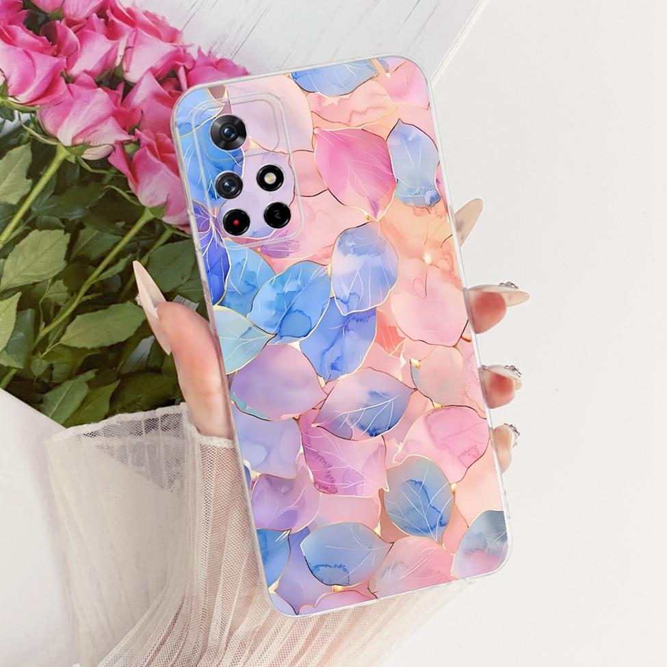 Casing For Redmi Note 11 5G China Case Transparent Cute Cat Fashion Butterfly Funny Painted Cover 21091116AC