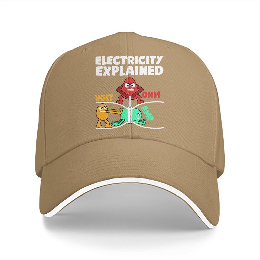 Funny Electrician Design Explains Baseball Caps Peaked Cap Electrical Engineering Electricity Sun Shade Hats for Men Women