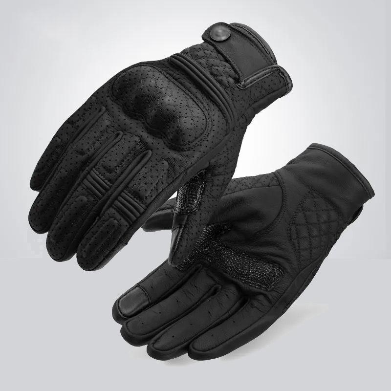 Motorcycle rider retro fall-proof autumn/winter genuine leather road bike riding gloves