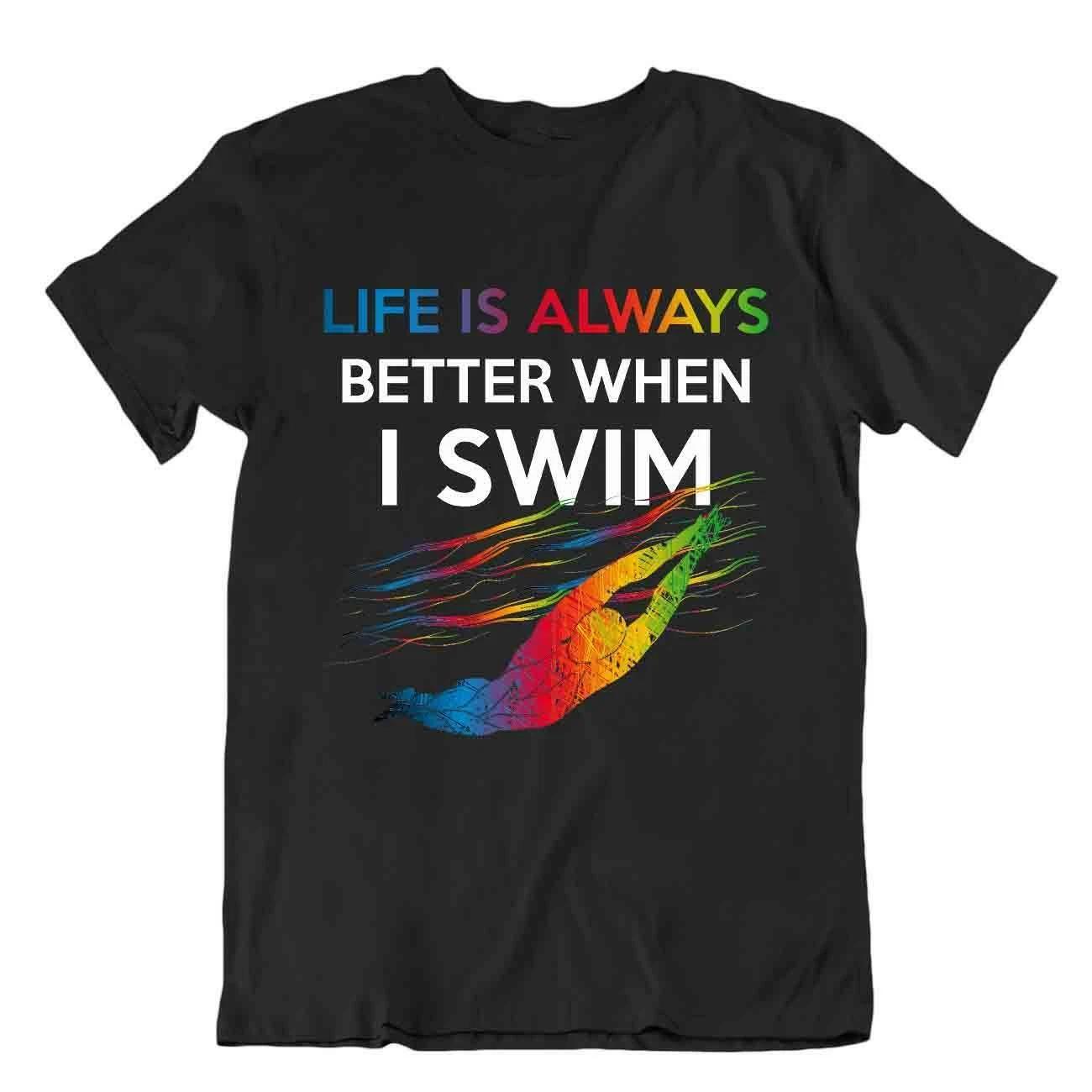 Life And Swimming T-SHIRT Relaxing Sports Tshirt Unisex Cool Gift Tee S
