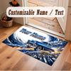 Truck Car Theme Crystal Velvet Floor Rug Personalized Custom Name Text Warm Carpet Home Decoration