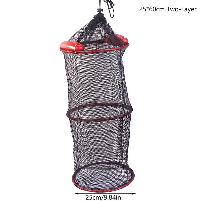 Portable Mesh Crab Fishing Net Crayfish Lobster Shrimp Trap Foldable Fish Cage Woven Fish Basket Network Trap Cage Tackle