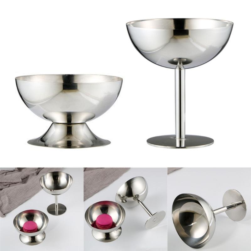 Dessert Bowl Practical Ice Cream Cups Simple Food Container Stainless Steel Material Suitable for Ice Cream Treats