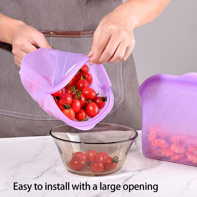 Durable Silicone Food Containers For Meal Preps Freezer Microwave Safe Lunch Bags Kitchen Essential