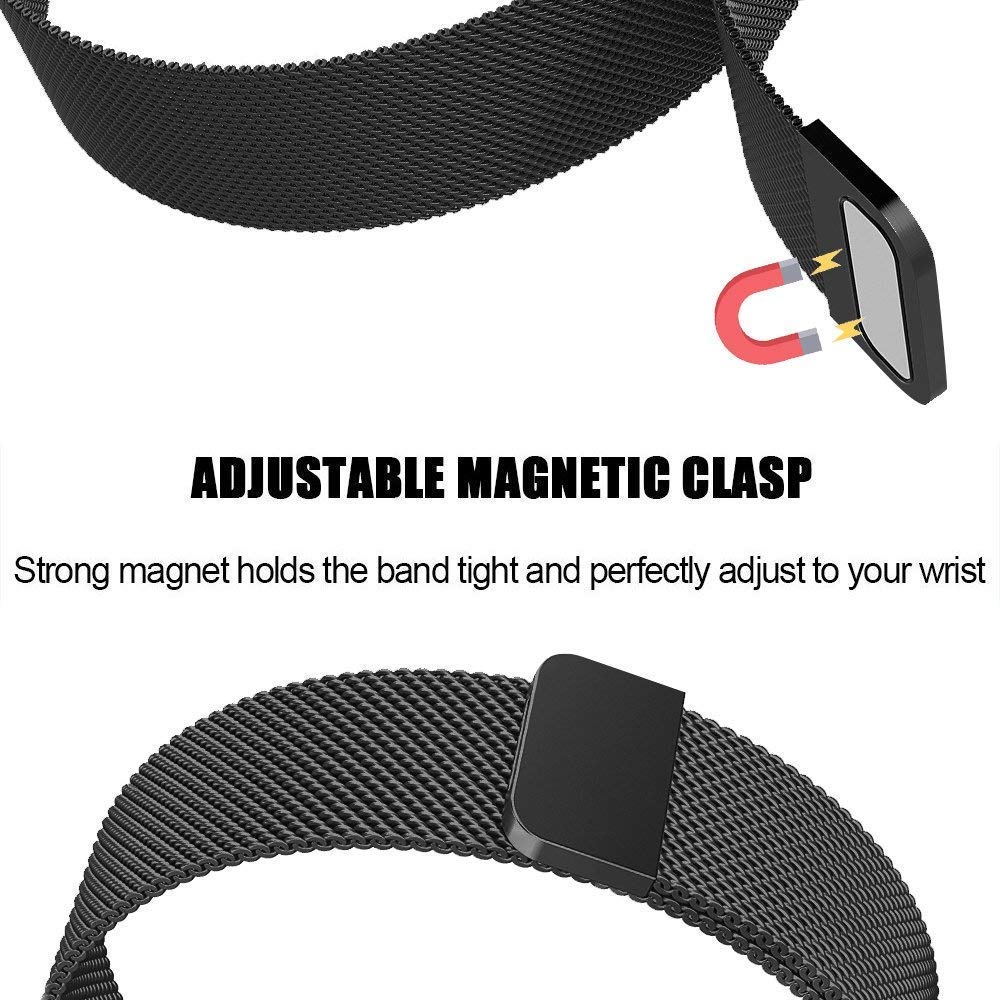 

Luxury Milanese Mesh Watchband for Fitbit Charge 3 Stainless Steel Magnetic Watch Strap Replacement Size: S/Multi-color