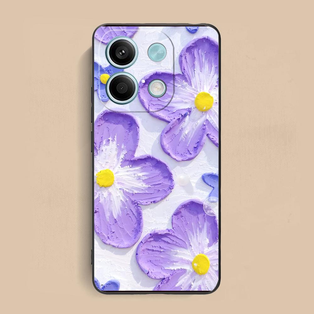 Oil Painting Flower Phone Case for Xiaomi Redmi Note 14 13 12 11 A5 3 2 1 Pro Plus 4G 5G Colour Printing Protective Cover Luxury