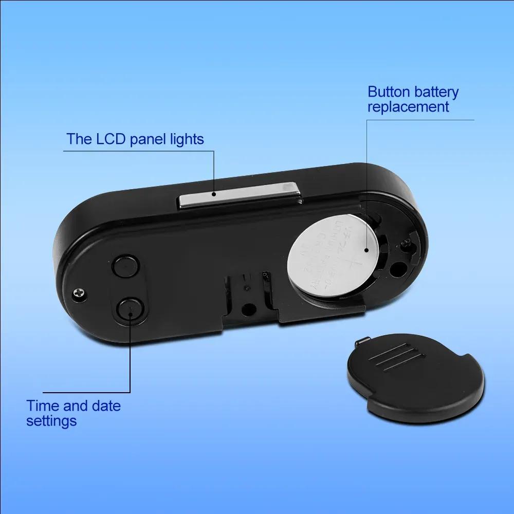 Car Clock Luminous LCD Backlight Digital Display Car Clock Digital Thermometer Time Watch 2-in-1 Car Styling Accessories
