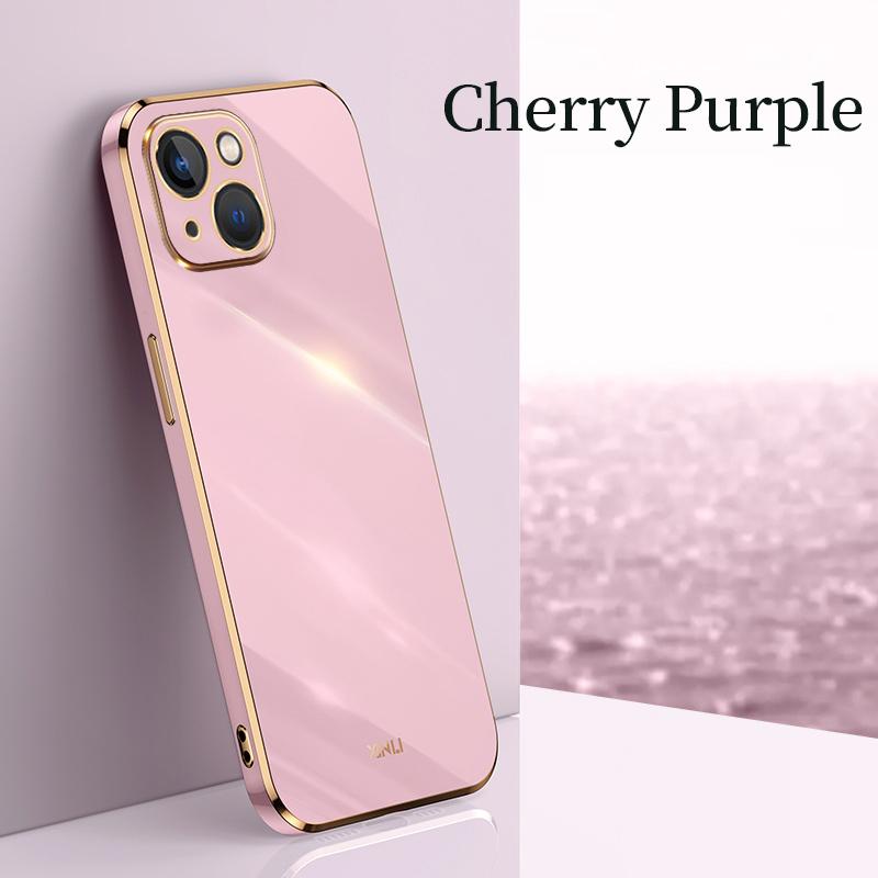 Bling Glitter Square Plating Soft Case For iPhone 14 13 12 11 Pro Max X XR XS Max 8 7 6S 6 Plus Gold Frame Silicone TPU Cover