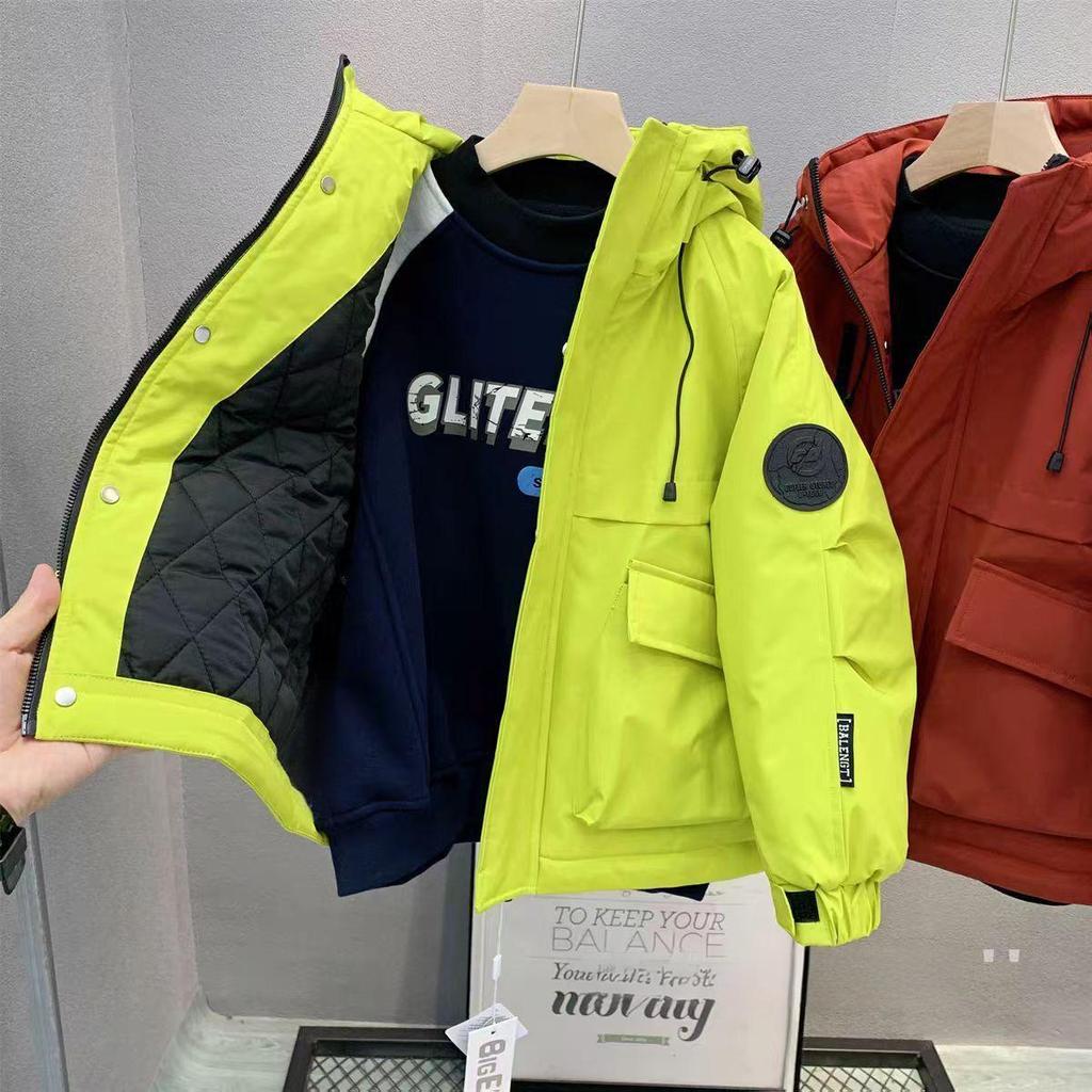 Boys' Fall/Winter Quilted Jacket: Loose-Fitting, Thickened, Edgy Trench Coat