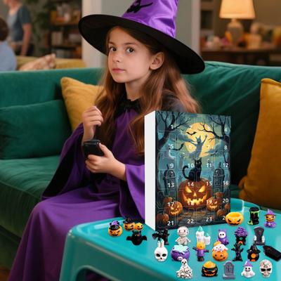Cuenta Atrás para Halloween 24 Días Calendario de Adviento Mini Estatuas Multiusos Cuenta Atrás para las Fiestas Pequeñas Figuras de Resina Espeluznantes Set