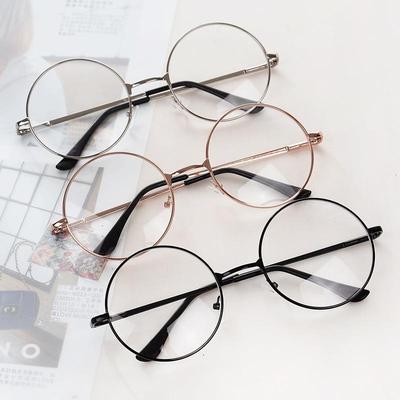 Unisex Sonnenbrille Vintage Retro Runder Kreis Metallrahmen Brille Klare Linse