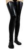 DOKiDOKi Patent Leather Knee-High Socks (Black) - Shiny Faux Leather, Stretch, One Size Fits Most, Perfect for Leggings, Parties, and Cosplay