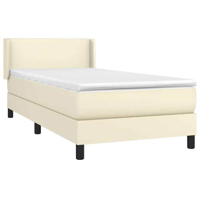 Maison Exclusive - Sommier à lattes de lit avec matelas Crème 80x200 cm Similicuir