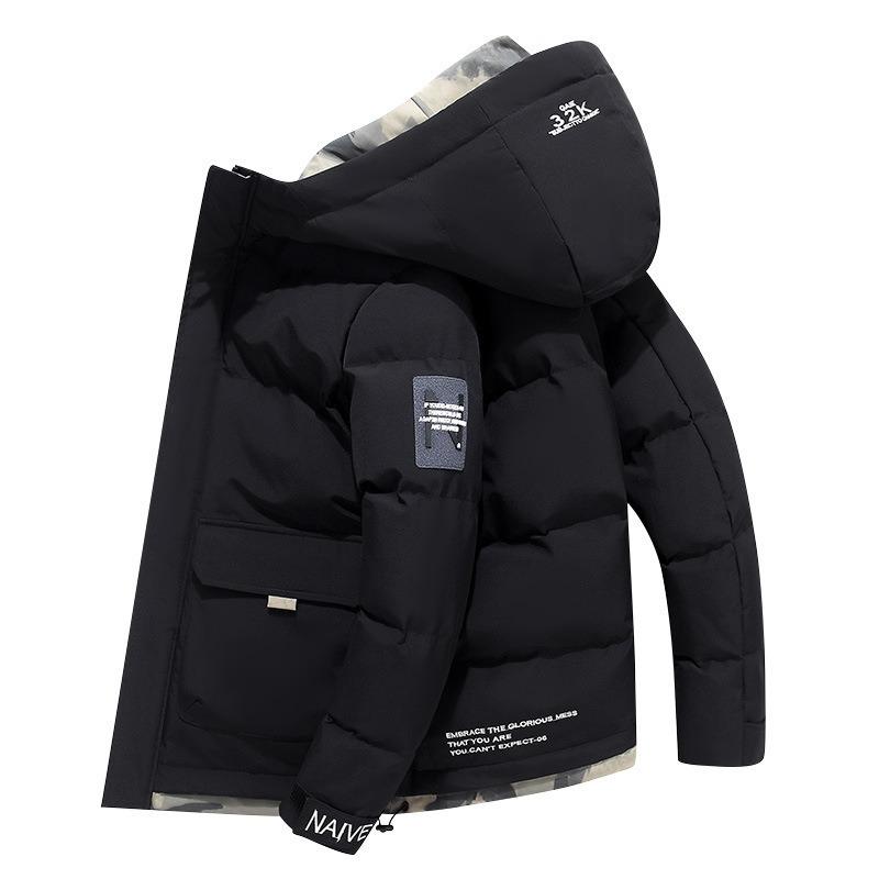 Winter Hooded Padded Jacket Jacket Thickened Warm Padded Jacket Fashion Velvet Padded Jacket Men