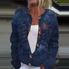 Women's Fashion Printed Long Sleeve Knitted Cardigan Button Down Jacket