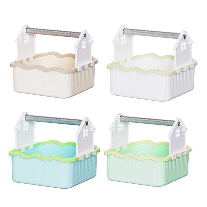 Small Bird Litter Box With Removable Garbage Can For Parakeets Cockatiels And Parrots