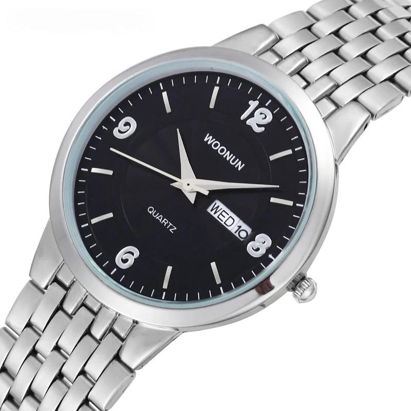 Mens Watches Top Brand Luxury Ultra Thin Watches For Men Silver Steel Quartz Date Day Watch Waterproof Shockproof Reloj
