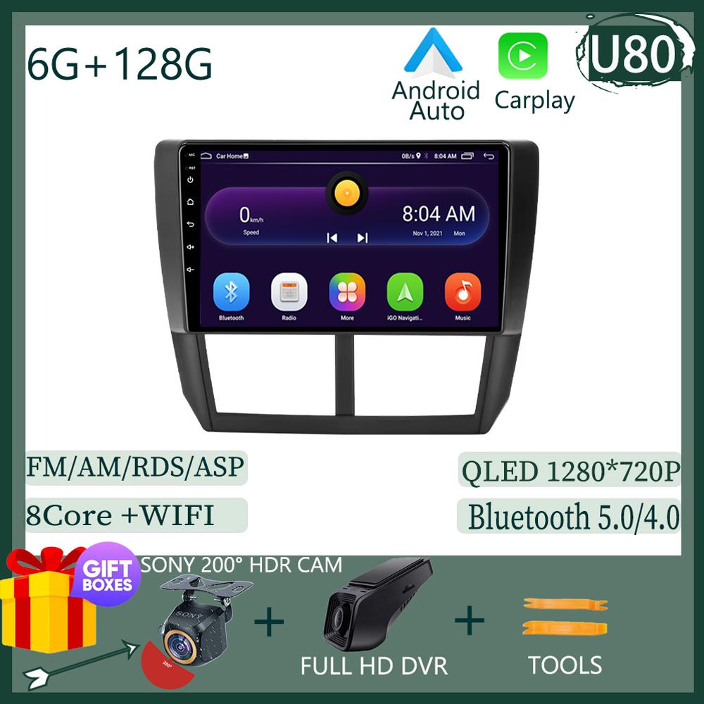 Android 13 Carplay Car Radio For Subaru Forester 3 SH 2007-2013 For Impreza GH GE 2 Din Multimedia Player Carplay Auto Stereo