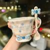 Girls' High looking Bow Ceramic Mug Girl's Heart Home Breakfast Milk Cup Goblet Souvenir