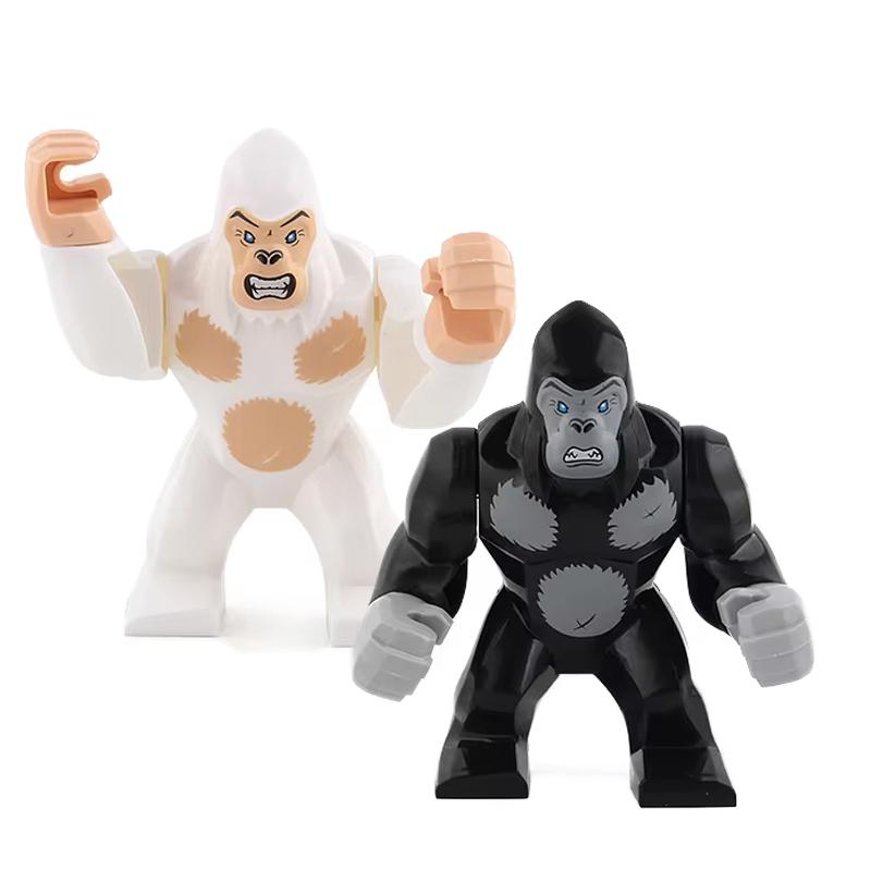 MOC Farm Zoo Animal Building Blocks Crocodile Shark Dolphin Chimpanzee Cow Leopard Educational Game Accessories Bricks Kids Toys