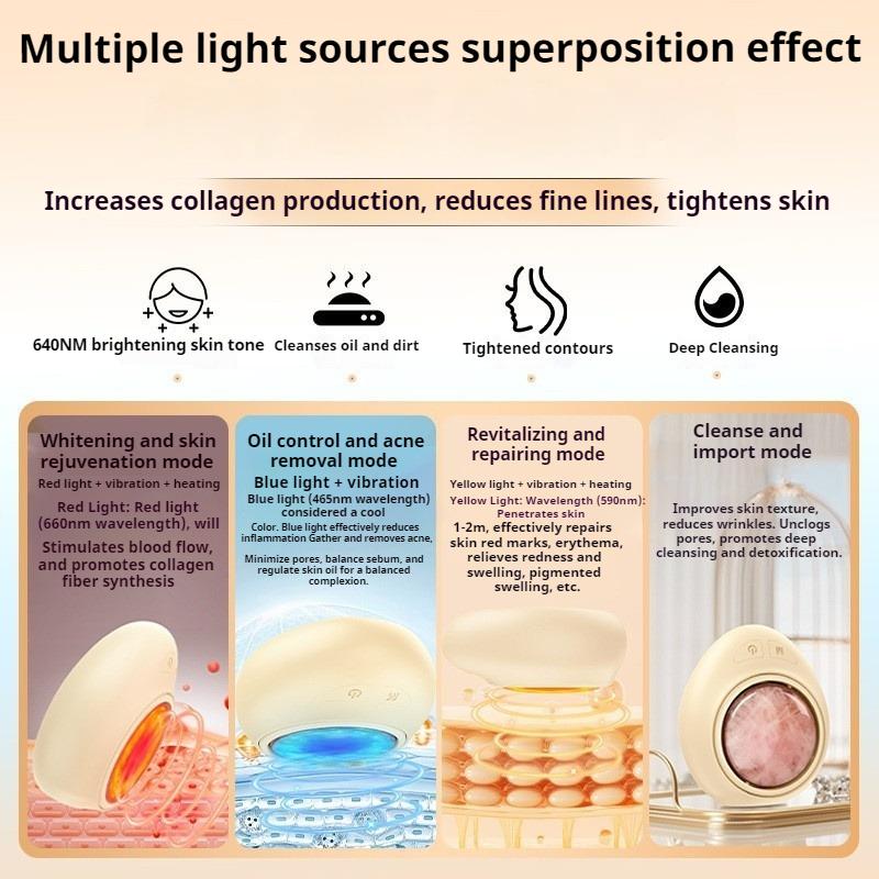 Portable Photon Rejuvenation Beauty Instrument Cleansing Hot Compress Vibration Electric Face Color Light Rejuvenation Instrument