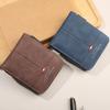 Zipper Men Short Wallet PU Leather ID Card Holder Fashion Business Clutch Bag  Gift