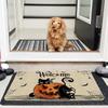 Halloween Doormat Pumpkin Black Cat Welcome Mat Indoor Outdoor Entryway Rug Halloween Home Decor