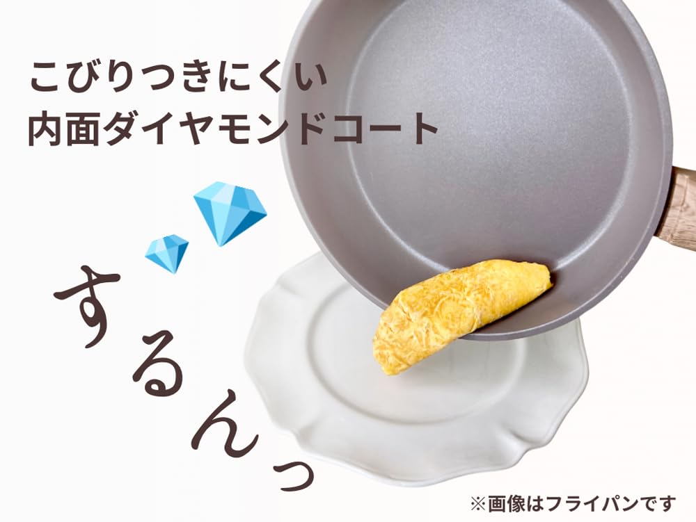 Mannen Gelsomino Bratpfanne 24cm IH-kompatibel Tiefe Pfanne Aluminium PFOA-frei Stilvolle Diamantbeschichtung Mattgrün GEL-D24