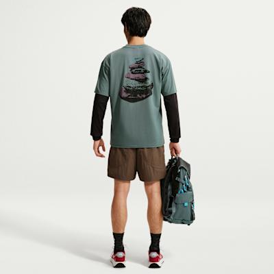 Men's Nike ACG T-Shirts Men's Gray Blue Crew Neck Moderate