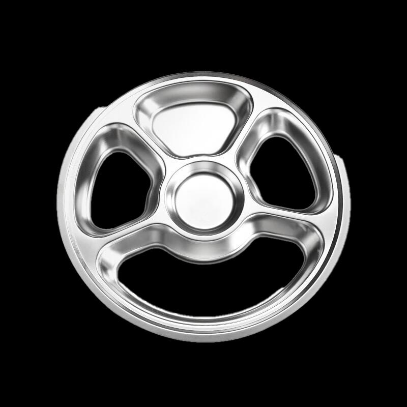 Fenfei 316 Stainless Steel Deep Compartment Round Dinner Plate