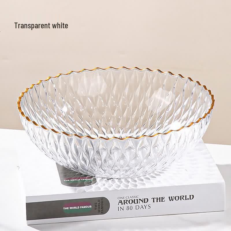 Qiwei Luxury Gold-Rimmed Wavy Fruit Plate