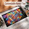 American Football Theme Soft Crystal Velvet Rug Custom Name & Text Print Non Slip Floor Rug for Bedroom Living Room