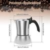 200ml Stainless Steel Stovetop Espresso Maker 4-Cup Moka Pot Uniform Heating Induction Coffee Pot Polished Stovetop Coffee Maker