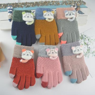 New Children's Knitted Finger Warm Gloves