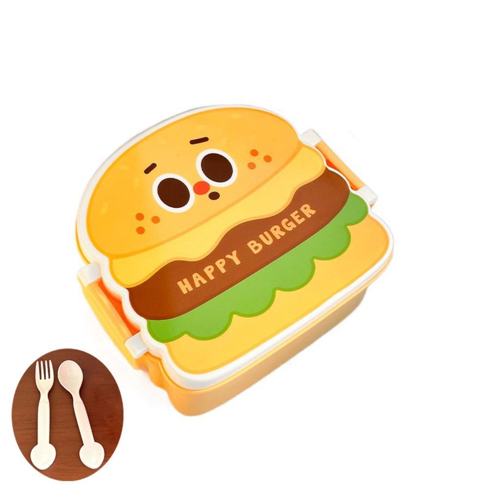 Microwaveable Student Lunch Boxes with Tableware Food Storage Container Hamburger Lunch Box  Worker