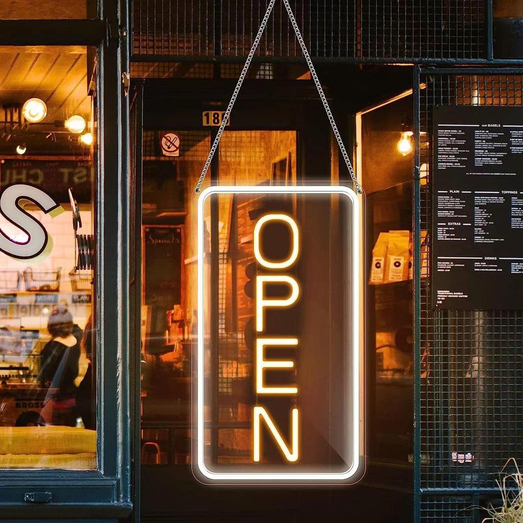 LED Neon Light USB 5V Transparent Acrylic 'Open' Sign for Shops and Businesses