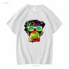 XtraFly Apparel Herren T-Shirt Neon Affe Schimpanse Tie Dye Ape Rundhals vintage Gewaschen Unisex Weich Designerkleidung Lässig