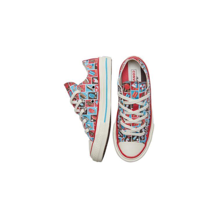 Converse 1970s Chuck Taylor All Star Low Top Canvas Shoes Kids Sneakers Red Blue A00519C