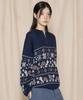 GLACK Gnt049 Turtles Fair Isle Nordic Knit (Navy)