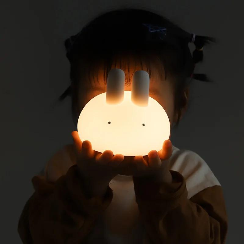 Cartoon Sleeping Bedroom Lamp Bedroom Eye Protection Night Lamps Pat Silicone Baby Feeding Sleep Night Light Bedside Lamp