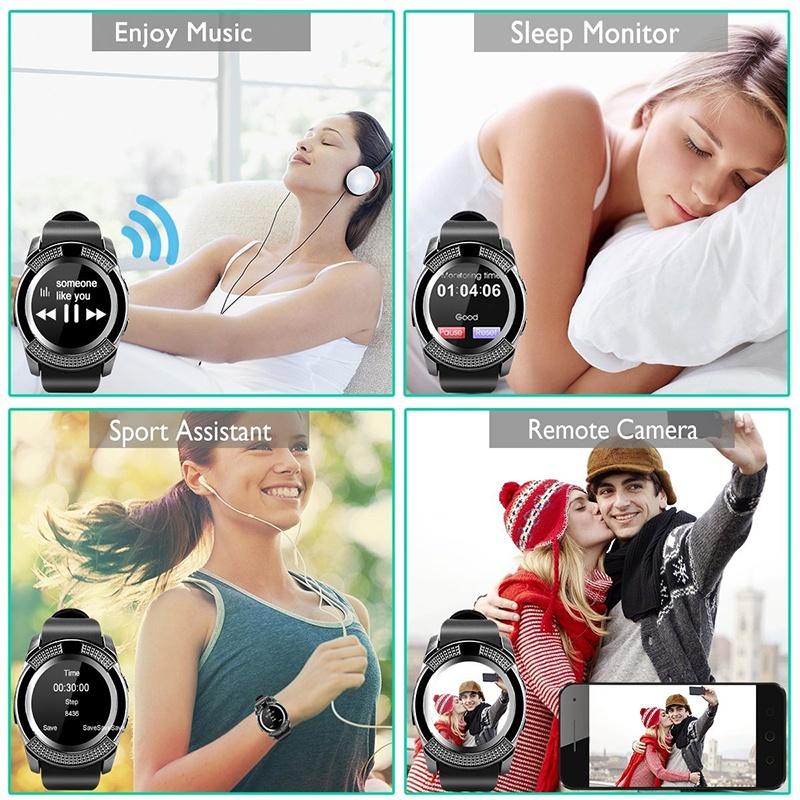 Wireless Smart Watch Bluetooth Reminder Monitor Anti-lost Camera for IOS Android