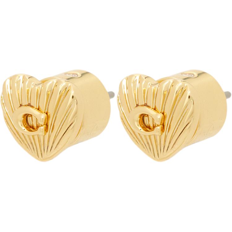 Coach Heart Design Brass Earrings Women earrings Gold 527593 One Size,Gold