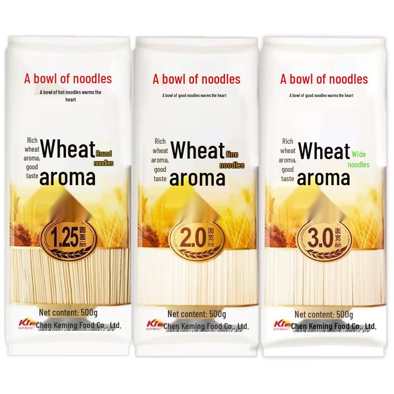 Chen Keming Assorted Wheat Noodles - Round, Thin & Wide