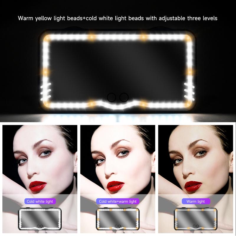 HD Mirror Car LED Makeup Mirror Sun Visor Plate Interior Rear Mirror USB Charing Dimmable Touchscreen Auto Vanity Mirror