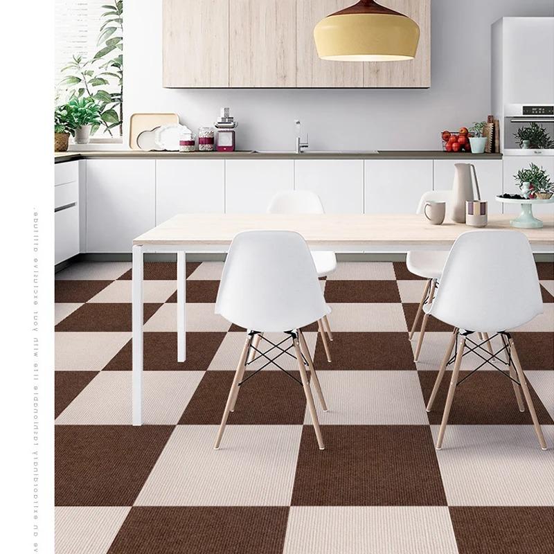 10pcs 30x30cm Self Adhesive Carpet Floor Tiles Sticker Square Rugs Peel and Stick Mat Flooring Room Bedroom HomeDecor